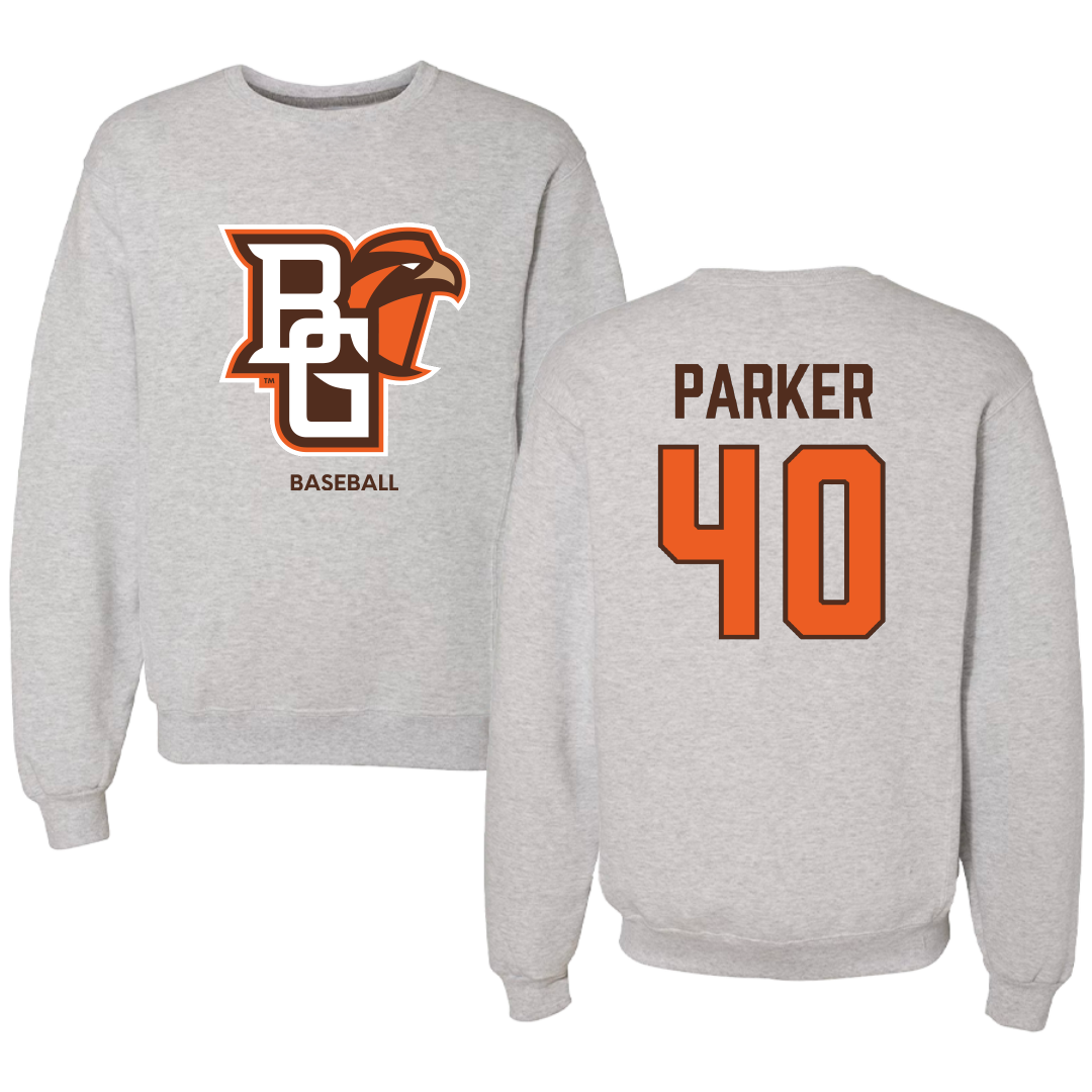 Bowling Green State University Baseball Light Gray Crewneck - #40 Caden Parker