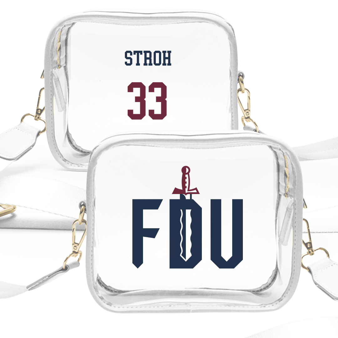 Fairleigh Dickinson University-Metropolitan Campus Baseball White Clear Stadium Bag - #33 Travis Stroh