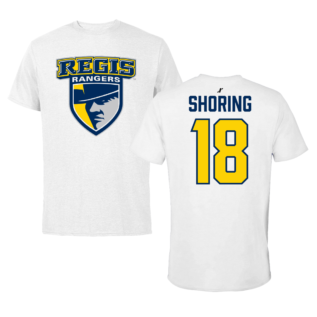 Regis University (Colorado) Soccer White Tee - #18 Derek Shoring