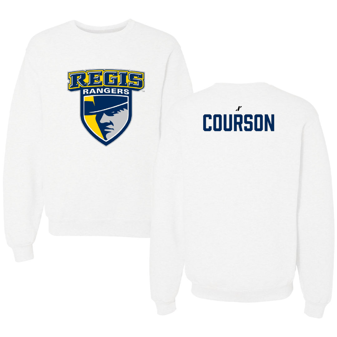 Regis University (Colorado) TF and XC White Crewneck - Austin Courson