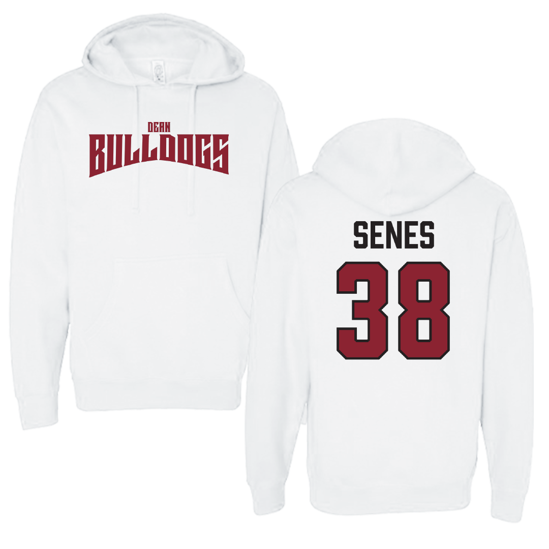 Dean College Baseball White Classic Hoodie - #38 Sam Senes