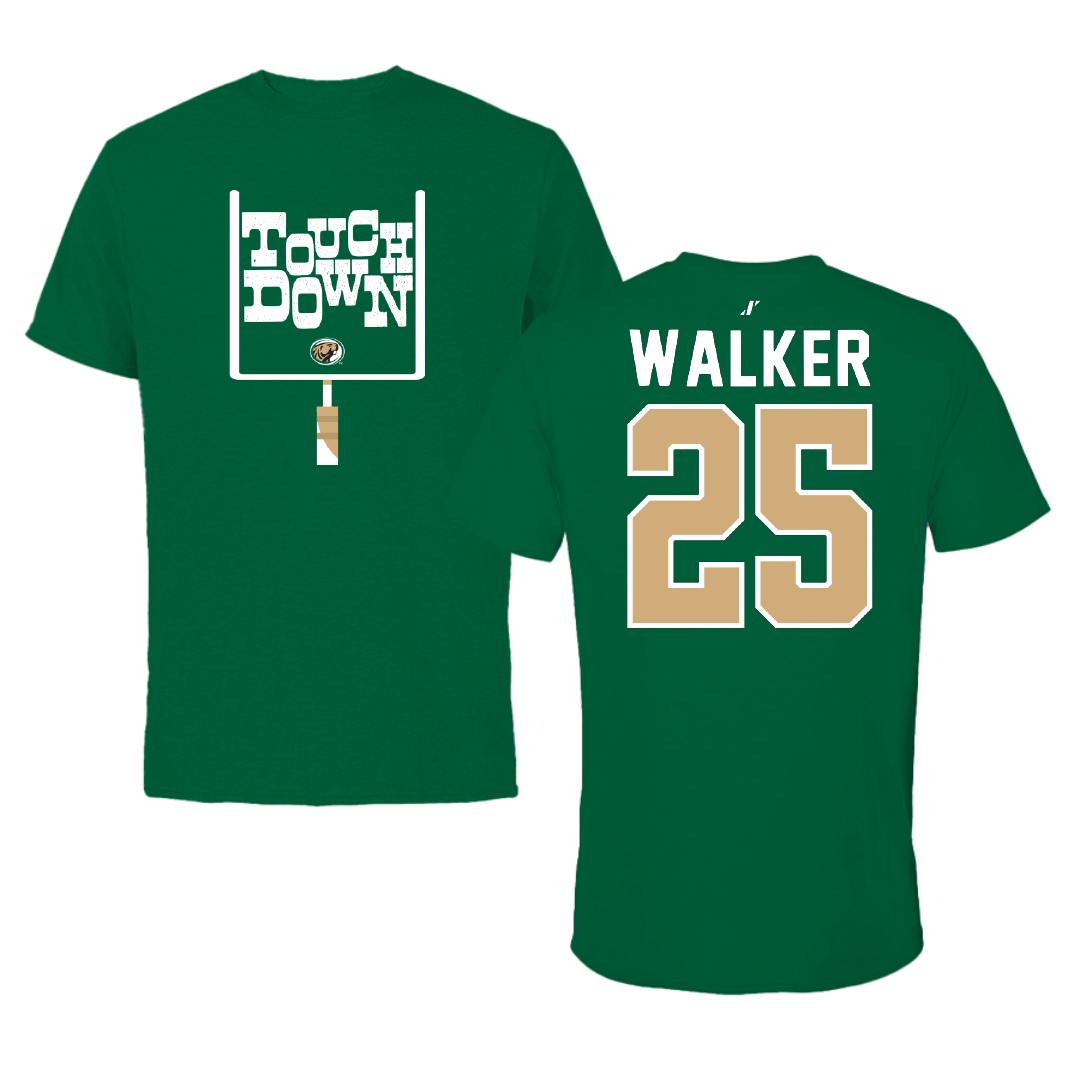 Bemidji State University Football Green Touchdown Tee - #25 Amon Walker