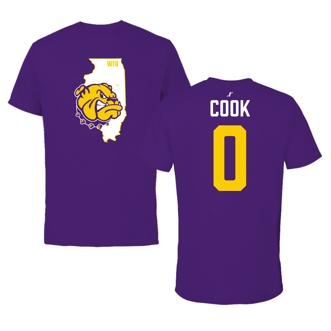 Western Illinois University Basketball Purple State Performance Tee - #0 Tyran Cook
