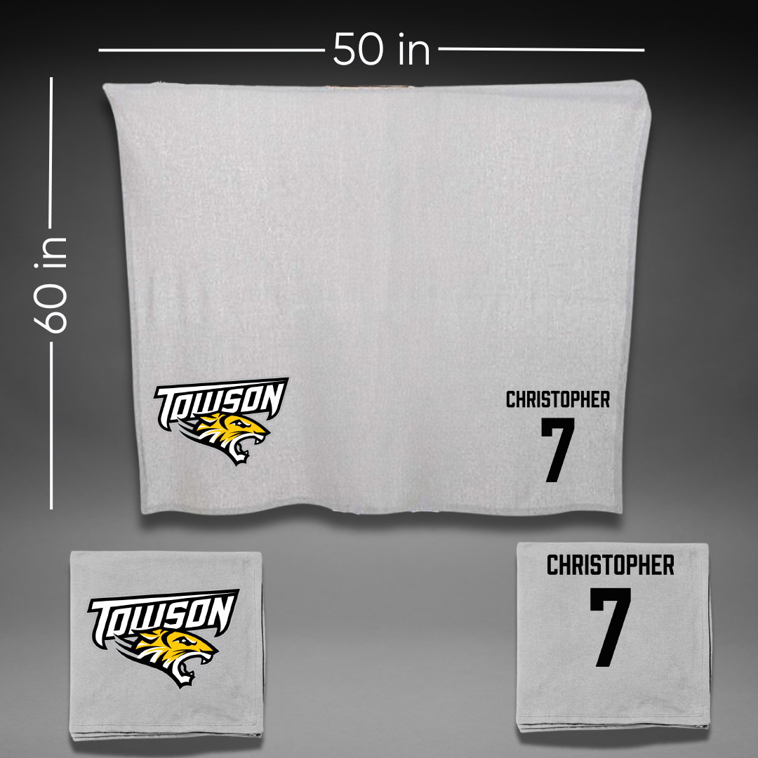 Towson University Soccer Gray Blanket - #7 Nia Christopher