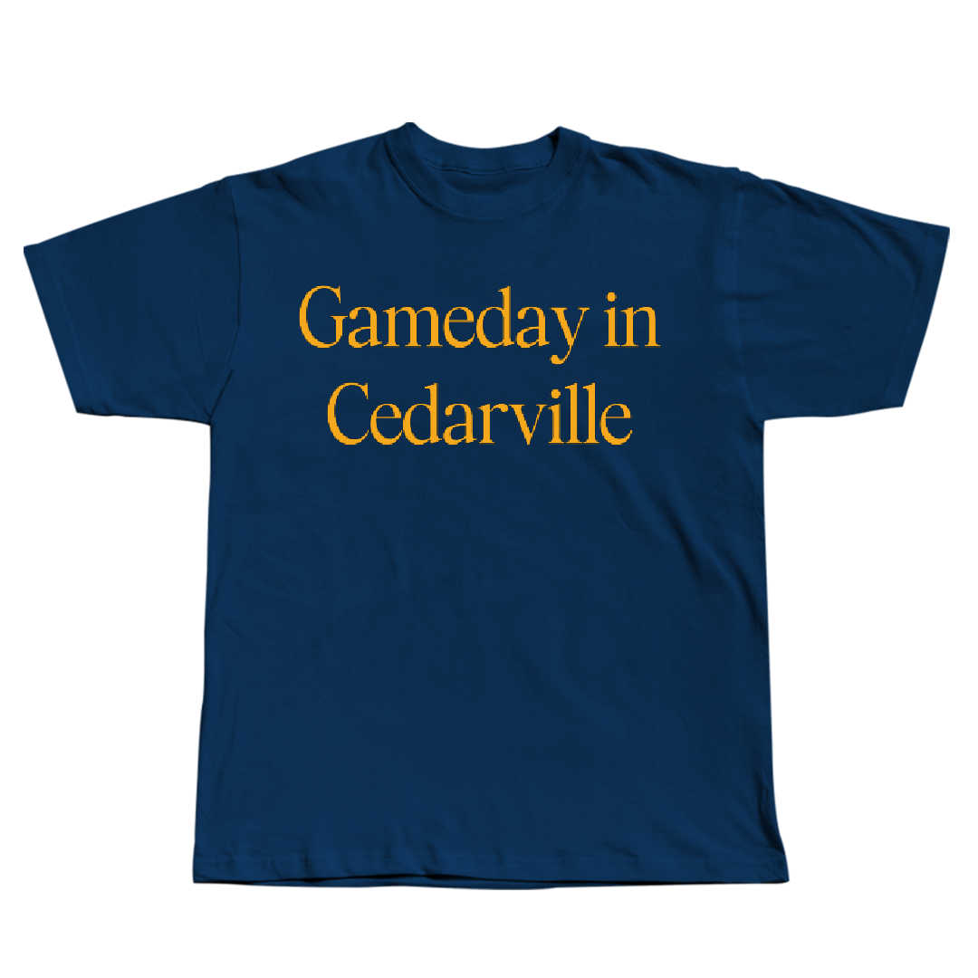 Cedarville University Basketball (M) Navy Gameday Tee - #22 Justin Munger