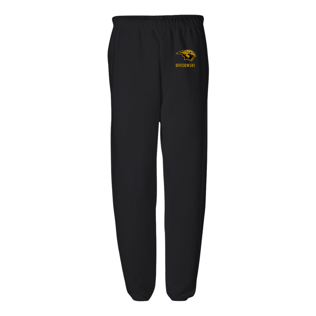 University of Wisconsin-Oshkosh Football Black Sweatpants - #38 Landan Bardowski