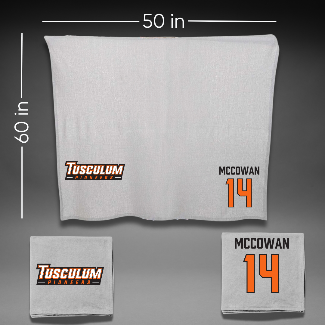 Tusculum University Soccer Gray Blanket - #14 Laila McCowan