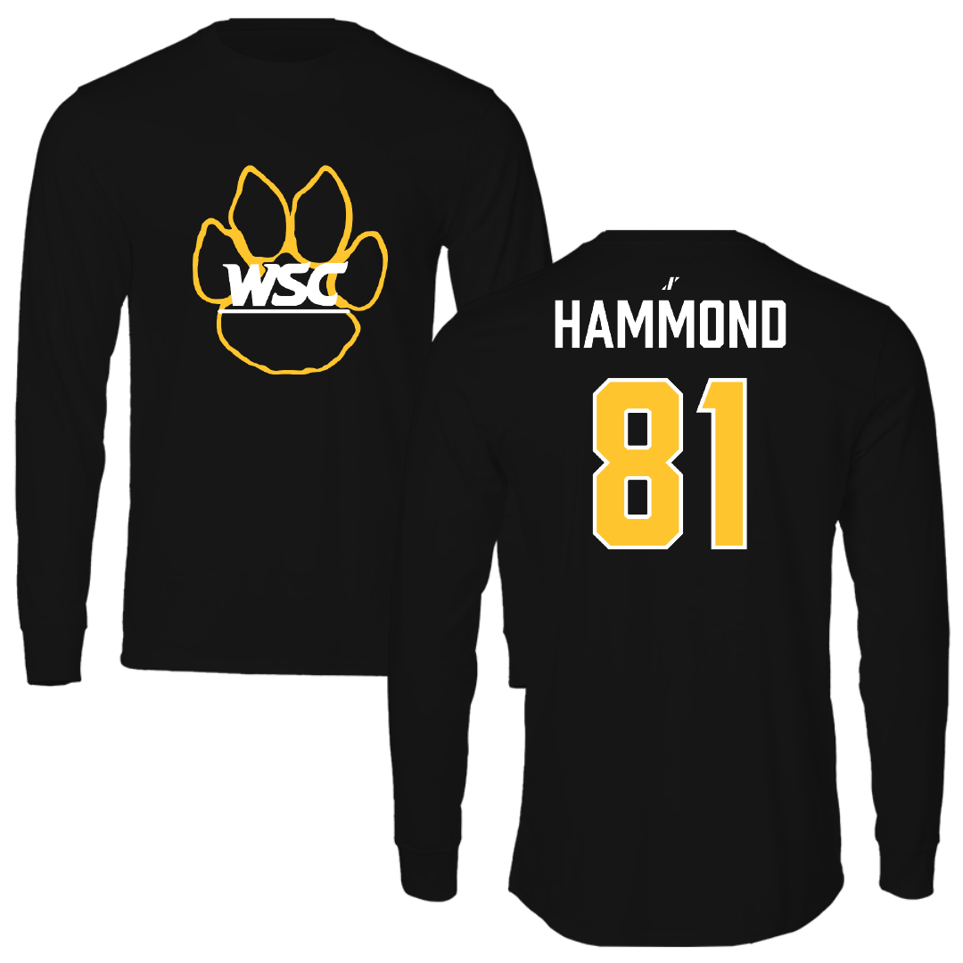 Wayne State College (Nebraska) Football Black Long Sleeve - #81 Max Hammond