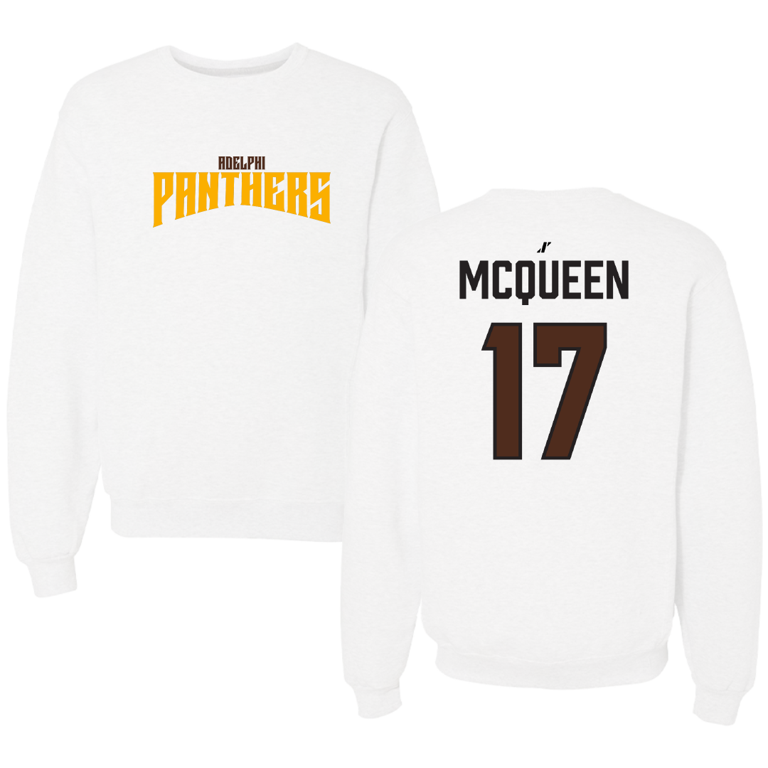 Adelphi University Volleyball (W) White Classic Crewneck - #17 Macarty McQueen