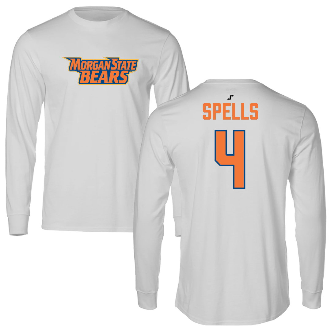 Morgan State University Football Light Gray Performance Long Sleeve - #4 Marquez Spells