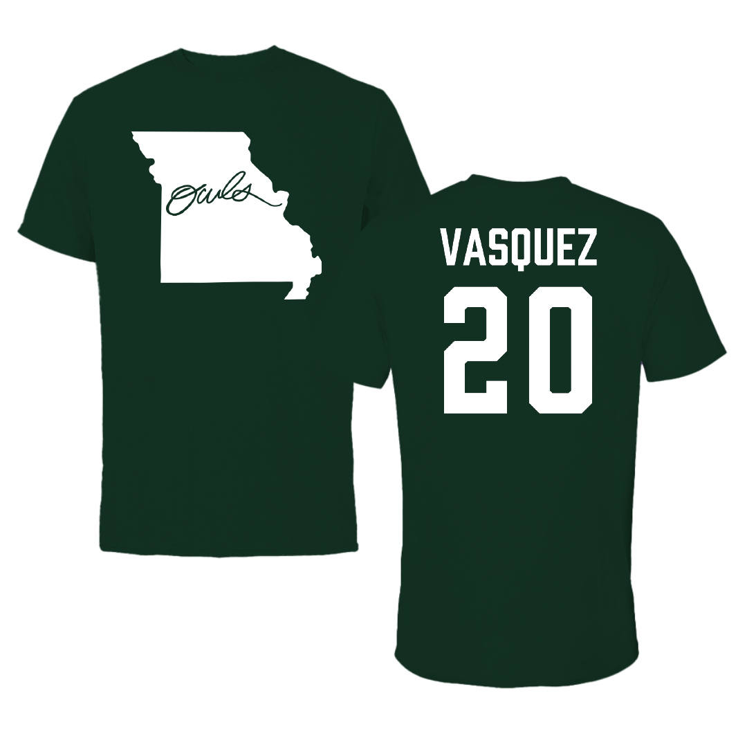 William Woods University Baseball Forest Green State Tee - #20 AJ Vasquez