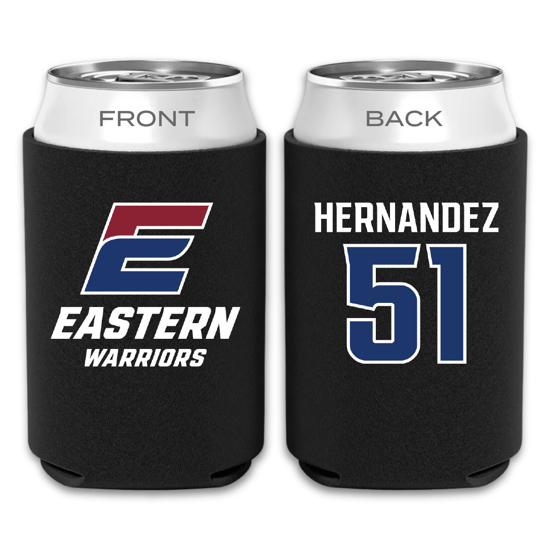 Eastern Connecticut State University Baseball Black Can Cooler - #51 Justin Hernandez