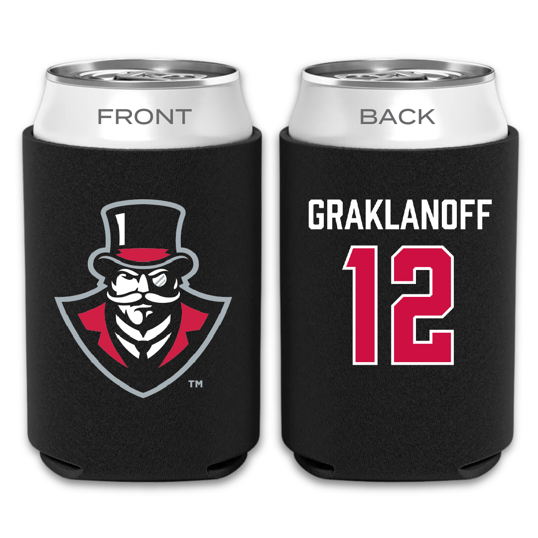 Austin Peay State University Softball Black Can Cooler - #12 Ashlyn Graklanoff
