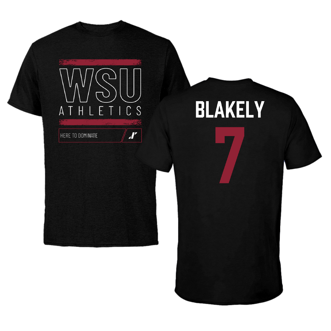 Washington State University Basketball (M) Black Dominate Performance Tee - #7 Dio Blakely