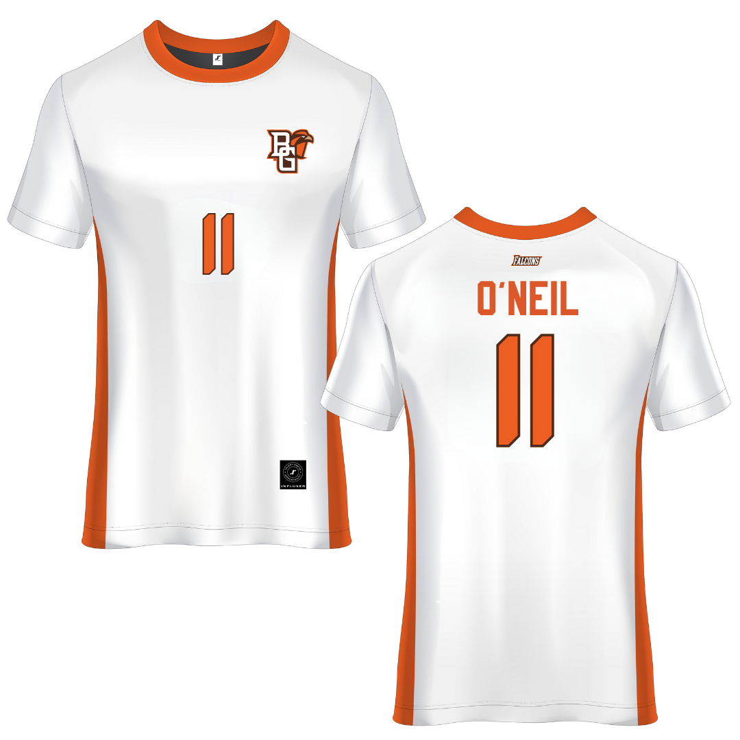 Bowling Green State University White Soccer Jersey - #11 Quinn O'Neil