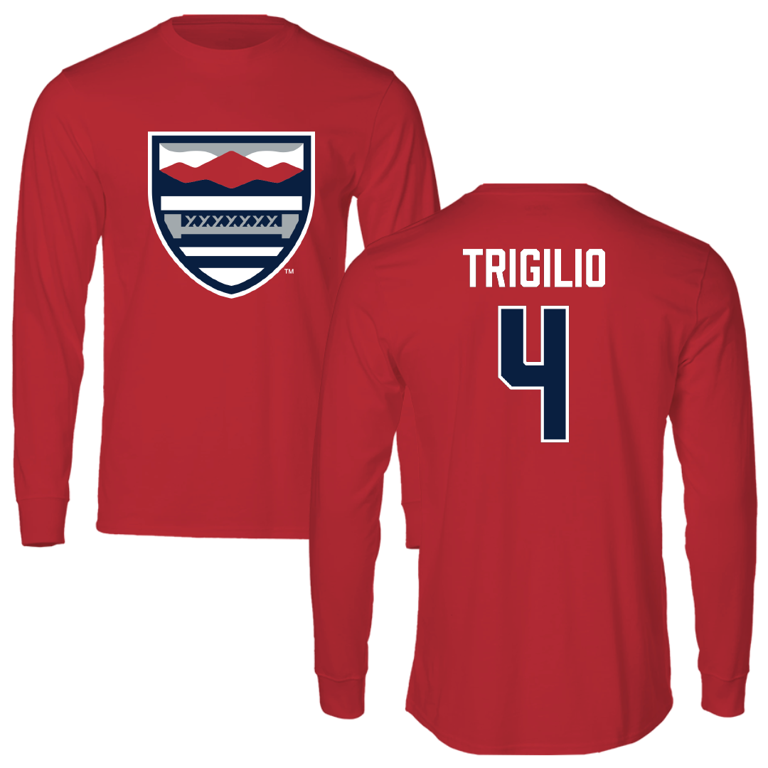New England College Baseball Red Long Sleeve - #4 Bobby Trigilio