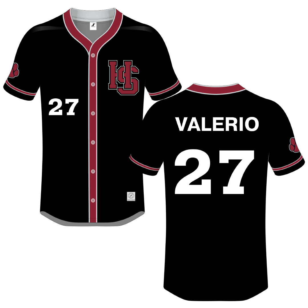 Hampden-Sydney College Black Button-Down Jersey - #27 Connor Valerio