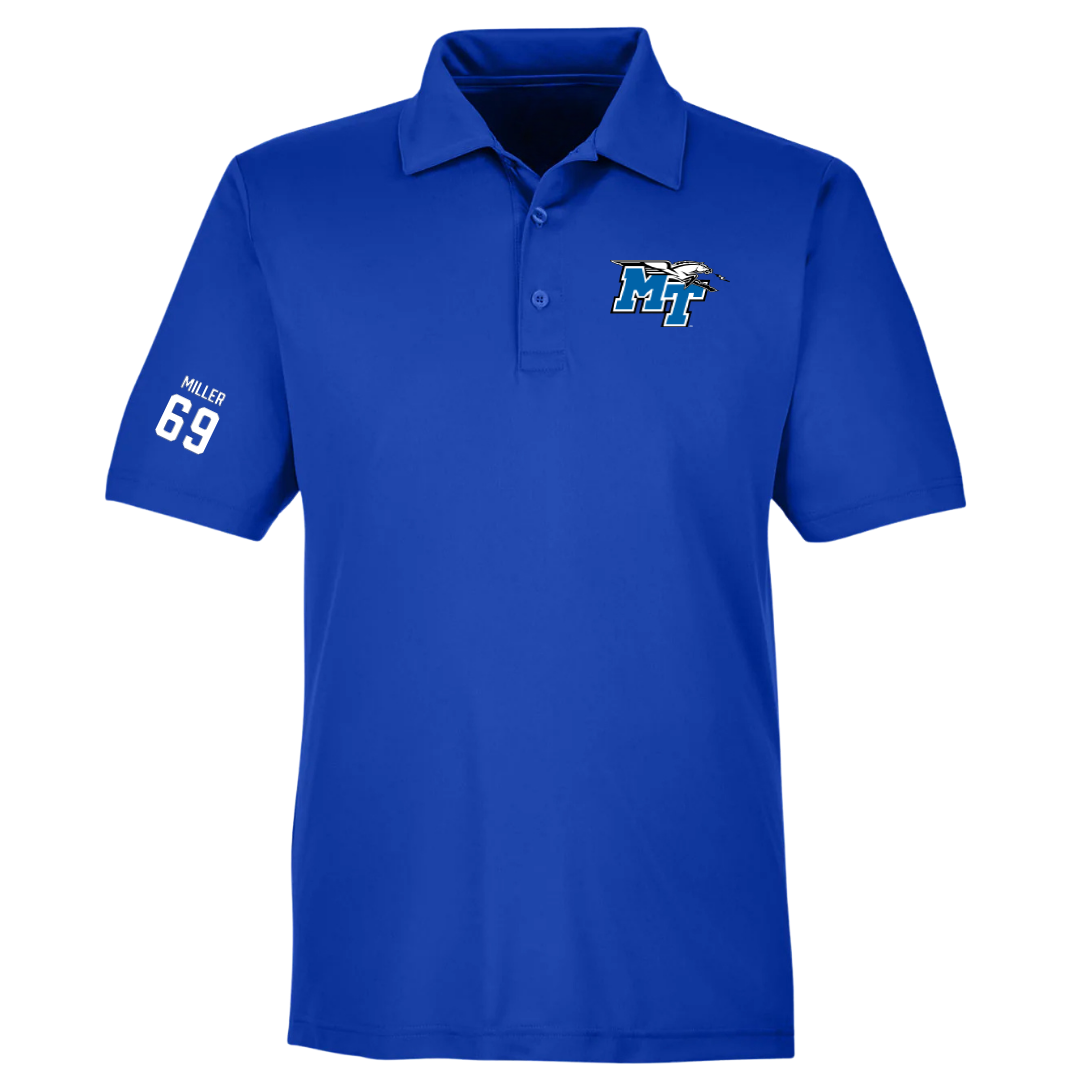 Middle Tennessee State University Football Blue Polo - #69 Marcus Miller