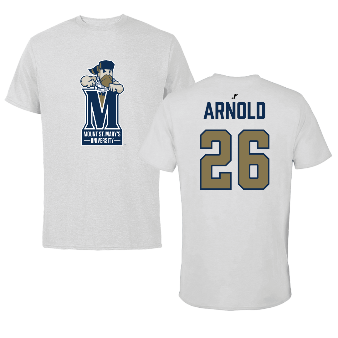 Mount St. Mary's University Baseball Light Gray Tee - #26 Jake Arnold