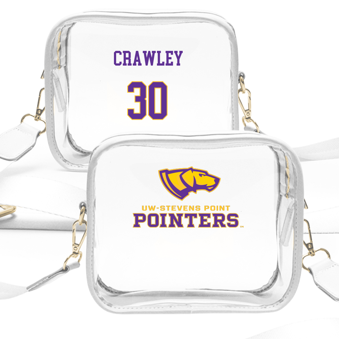 University of Wisconsin-Stevens Point Baseball White Clear Stadium Bag - #30 Mitchell Crawley