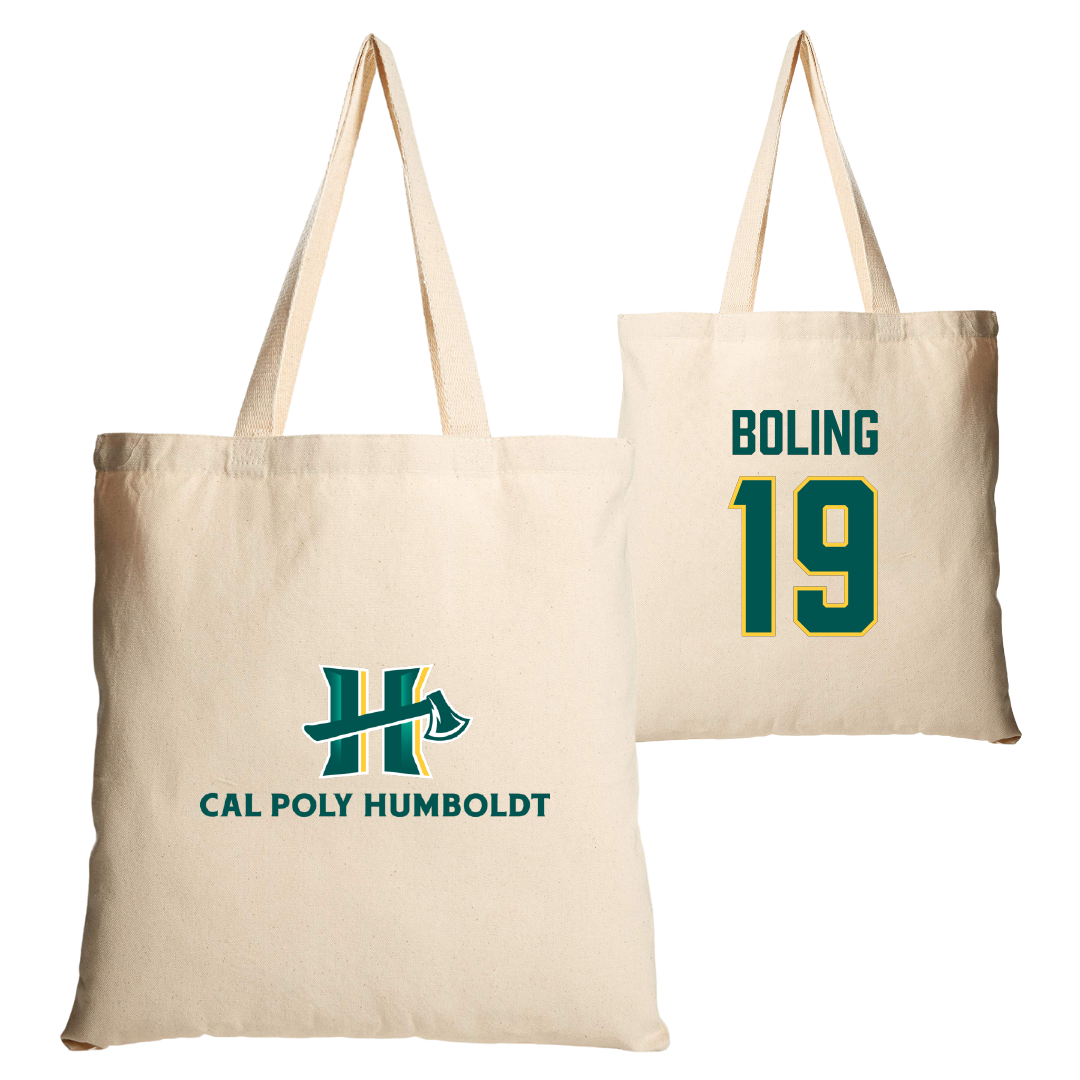 Cal Poly Humboldt Softball Tan Canvas Tote Bag - #19 Bridgette Boling