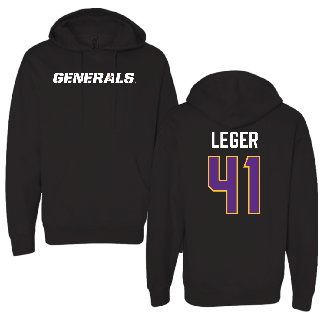 Louisiana State University-Alexandria Baseball Black Hoodie - #41 Seth Leger