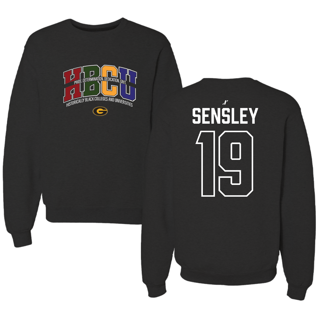 Grambling State University Baseball Black HBCU Crewneck - #19 Spencer Sensley