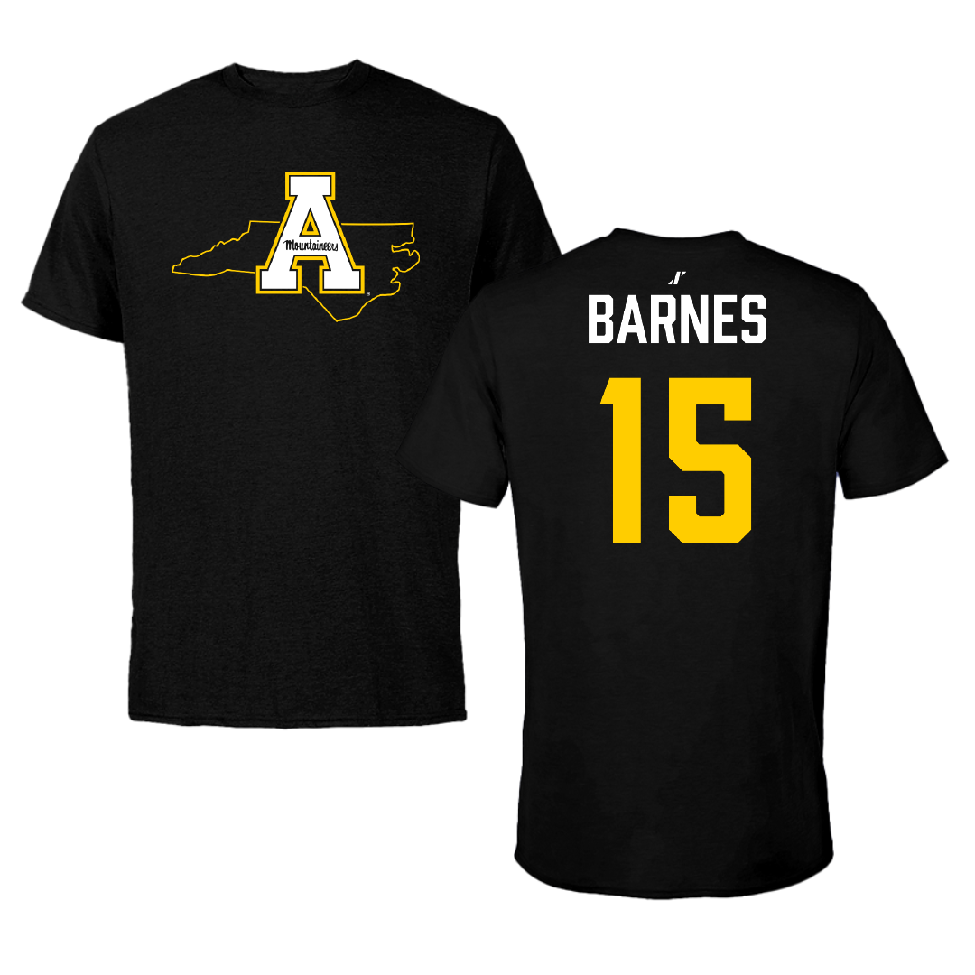 Appalachian State University Football Black State Performance Tee - #15 Jaden Barnes