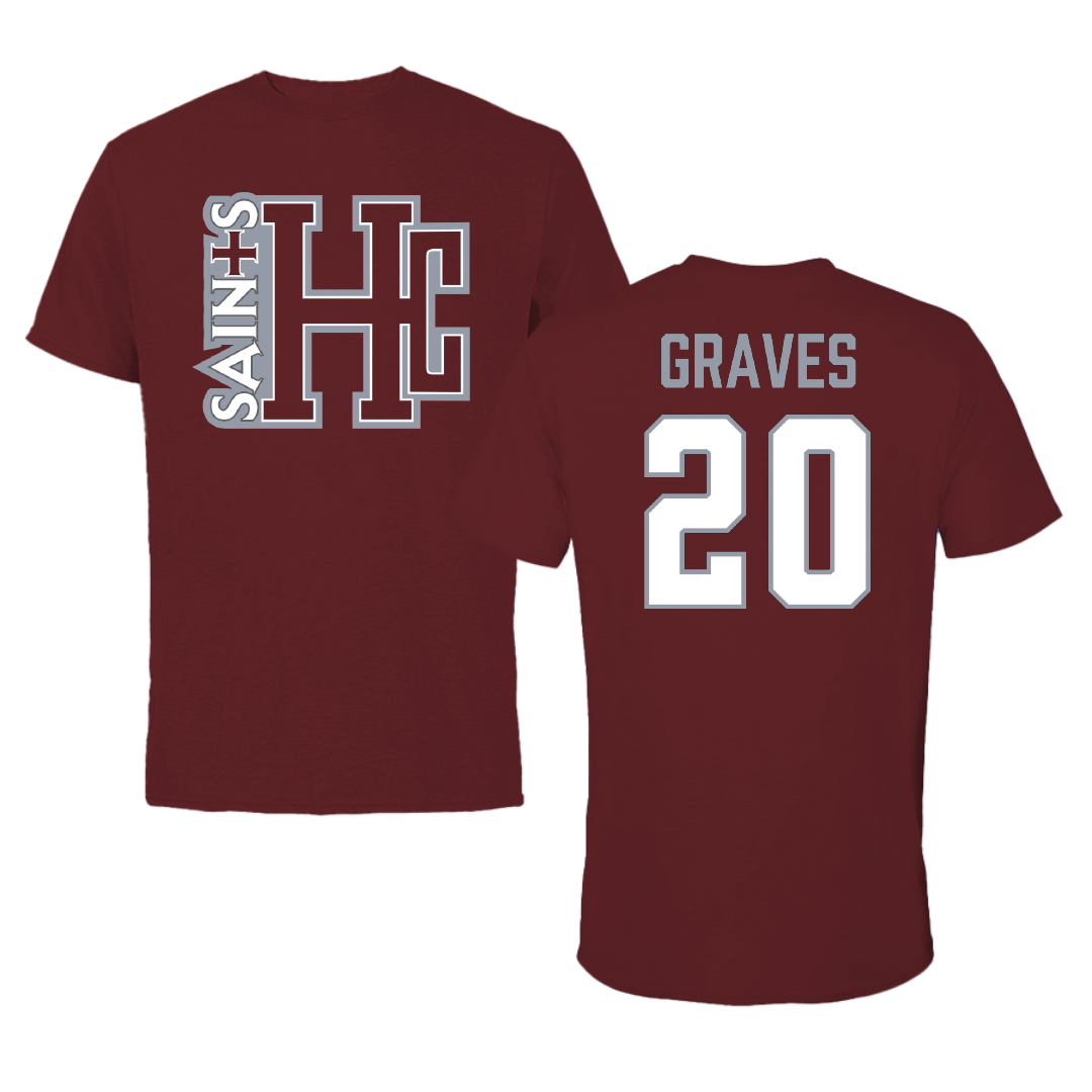 Holy Cross College Basketball (M) Maroon Tee - #20 Leo Graves