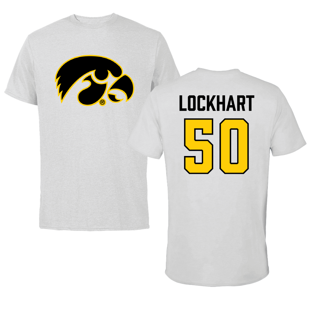 University of Iowa Football Light Gray Tee - #50 Will Lockhart