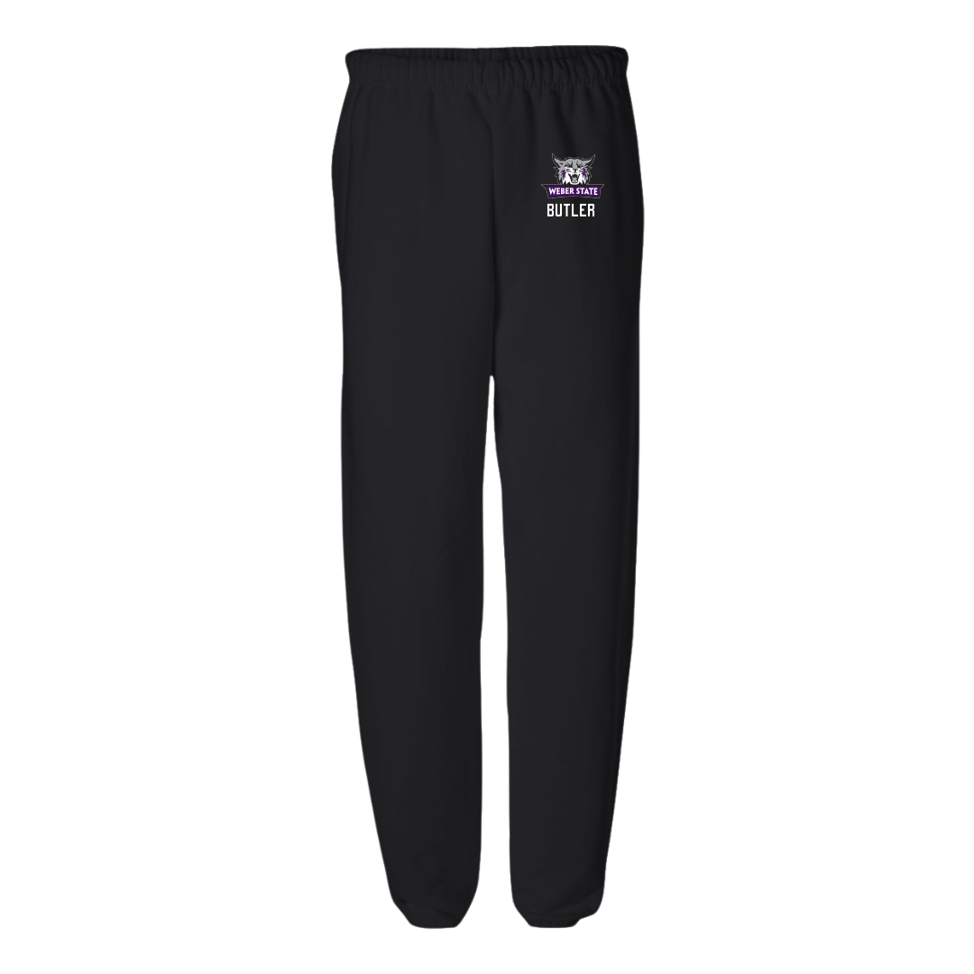 Weber State University Football Black Sweatpants - #15 Clarence Butler