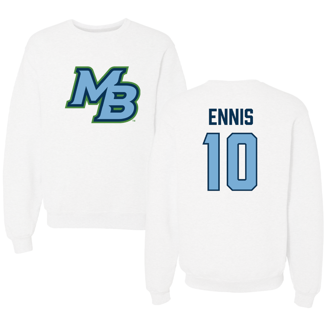 Cal State Monterey Bay Volleyball White Crewneck - #10 Ruby Ennis