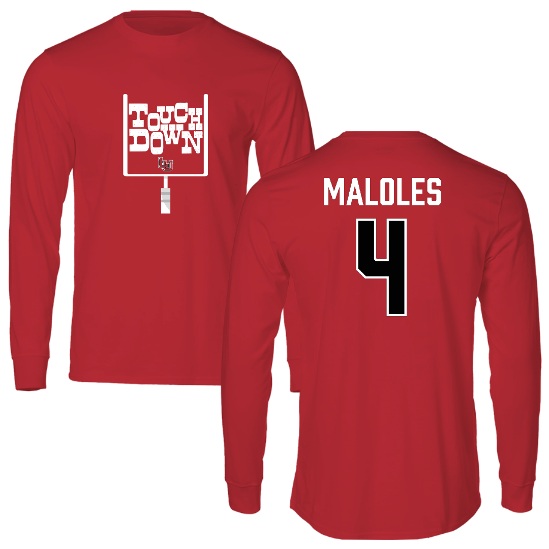 Lamar University Football Red Touchdown Performance Long Sleeve - #4 Royce Maloles