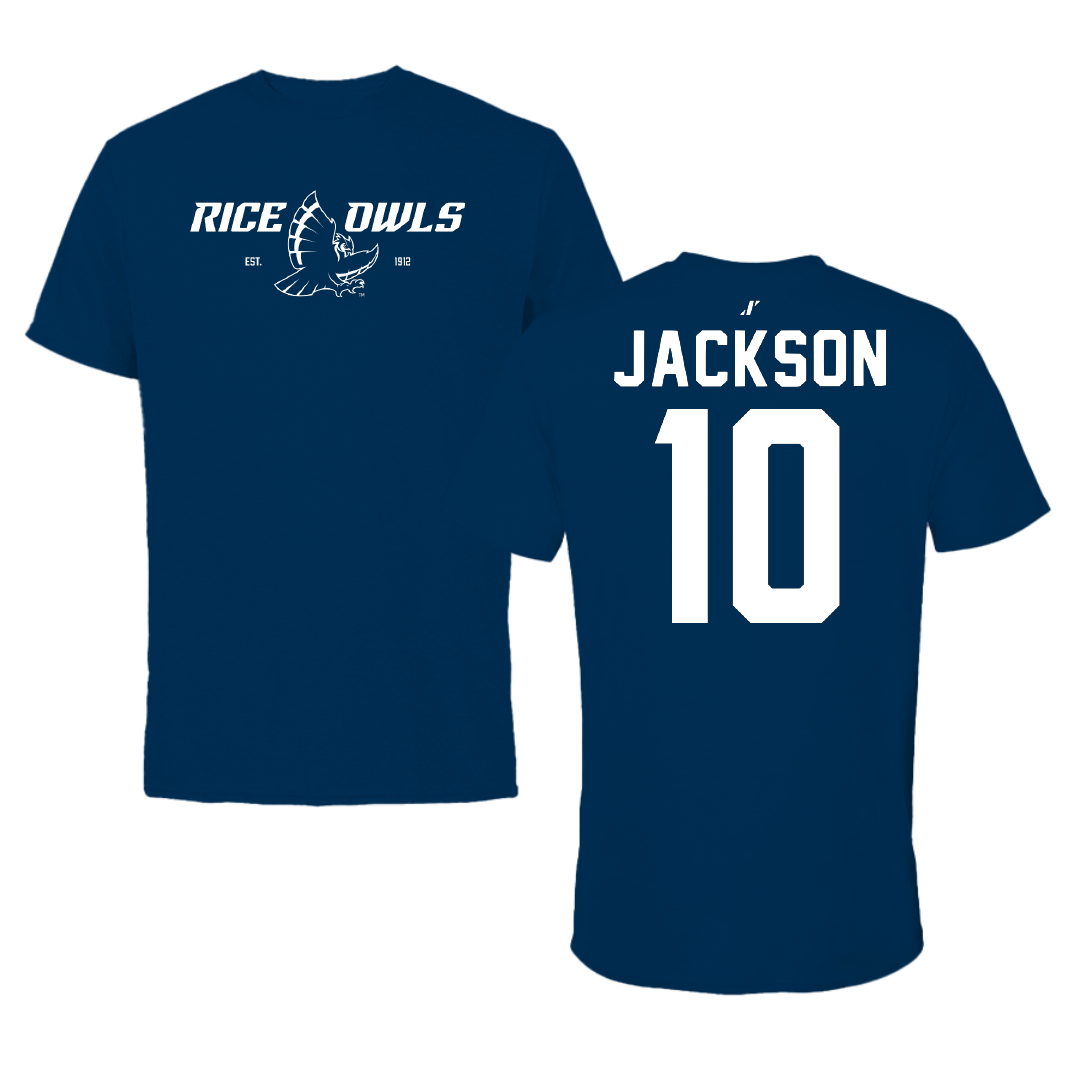 Rice University Football Navy General Performance Tee - #10 Quinton Jackson
