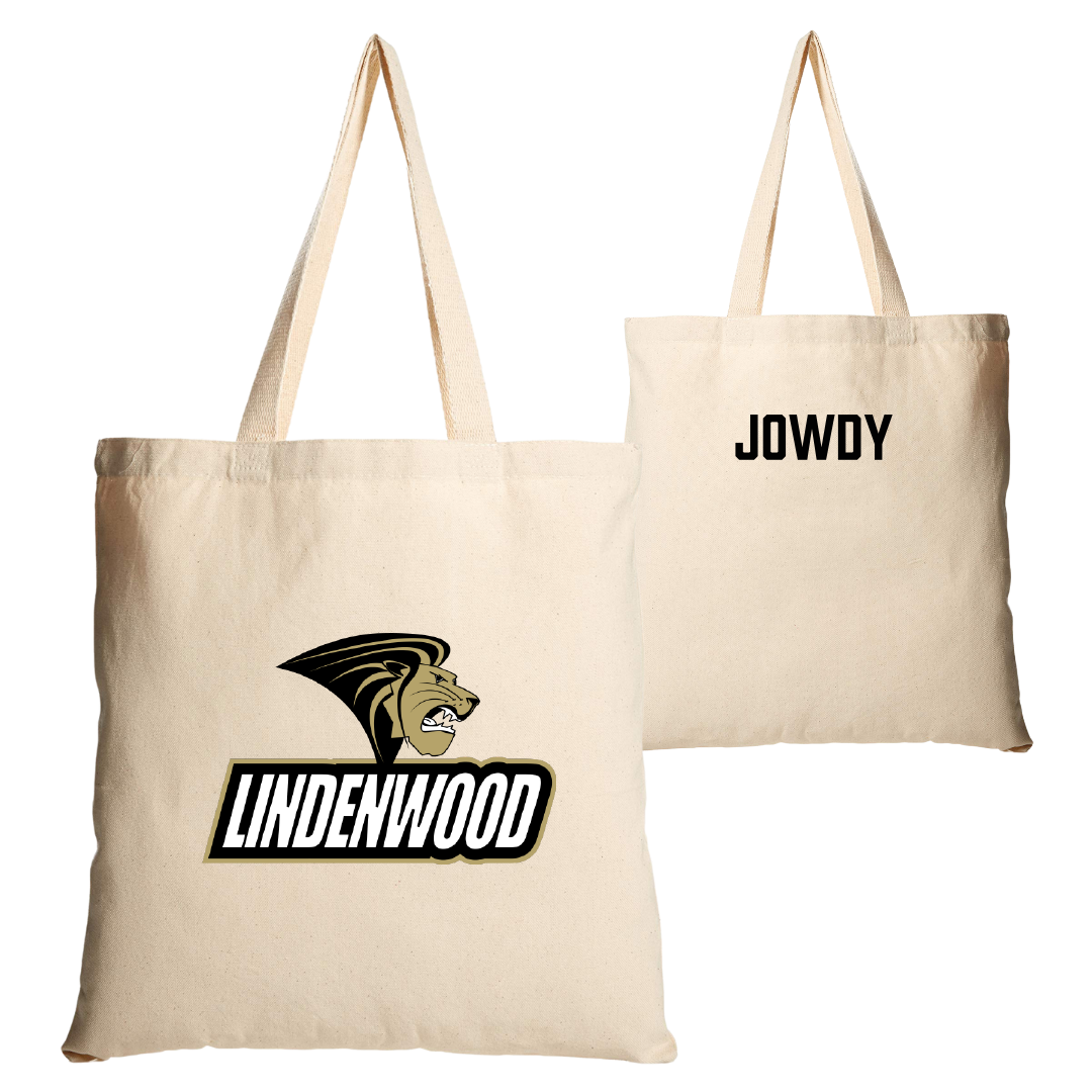 Lindenwood University Weightlifting Tan Canvas Tote Bag - Ava Jowdy