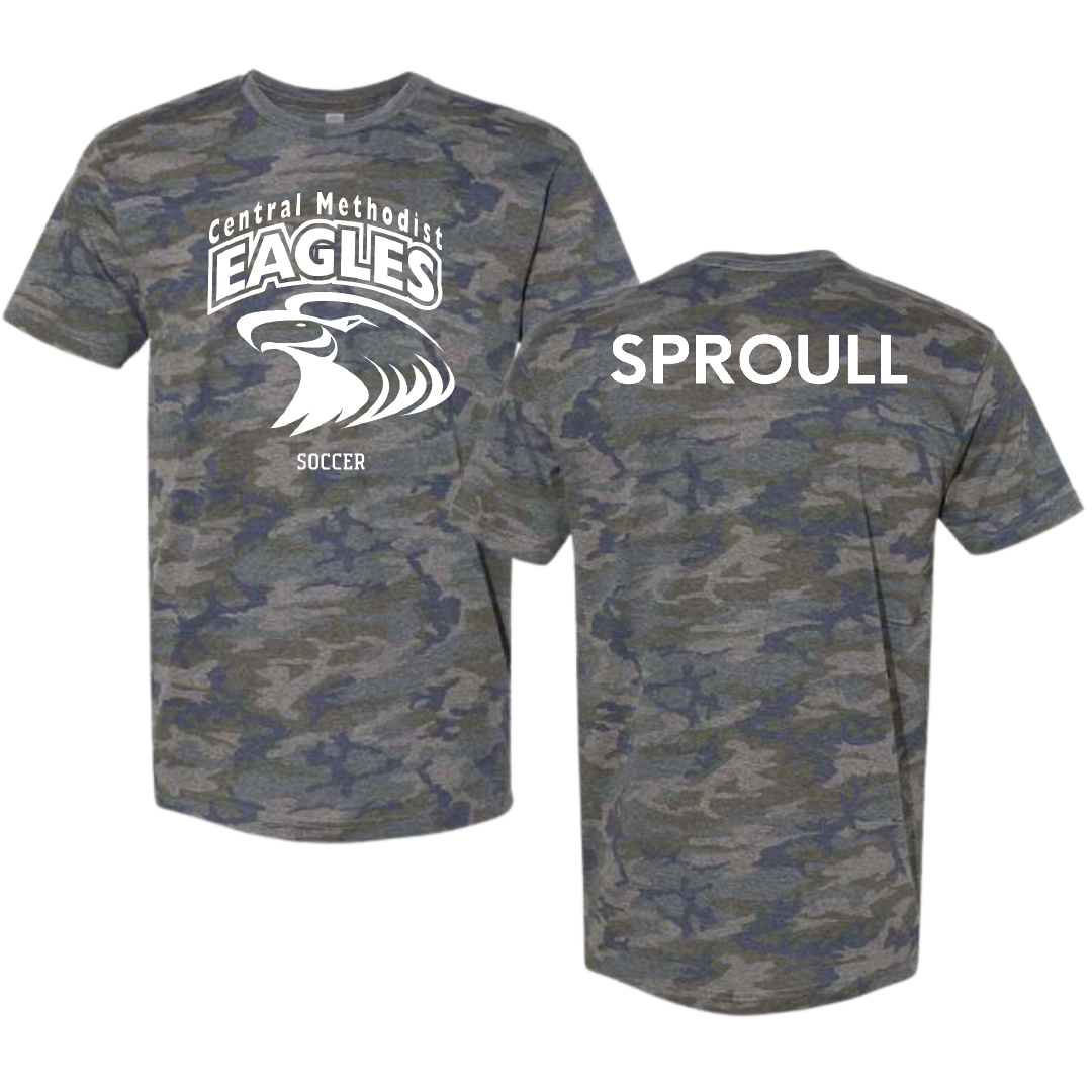 Central Methodist University Soccer (M) Vintage Camo Tee - Logan Sproull