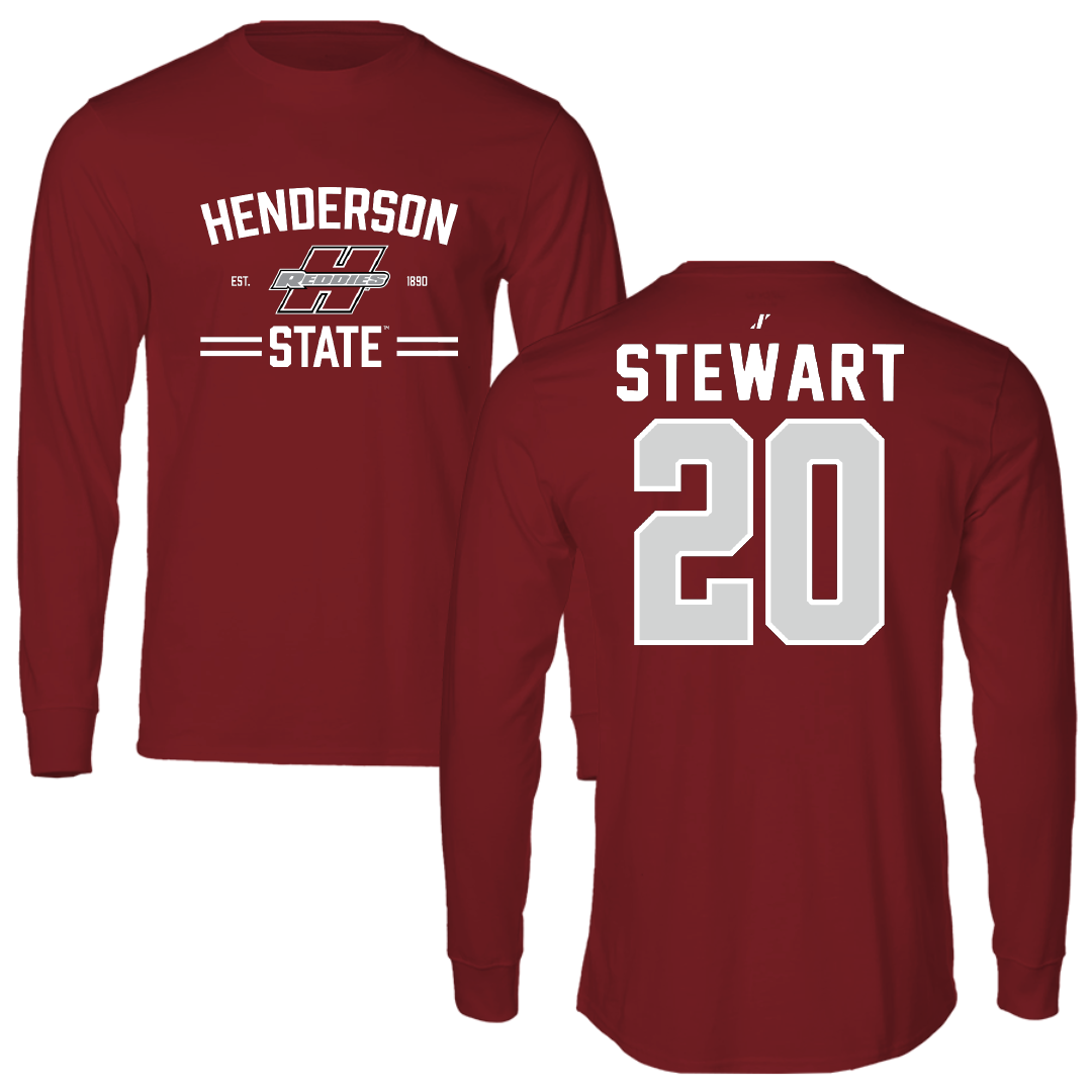 Henderson State University Basketball Cardinal General Long Sleeve - #20 KJ Stewart
