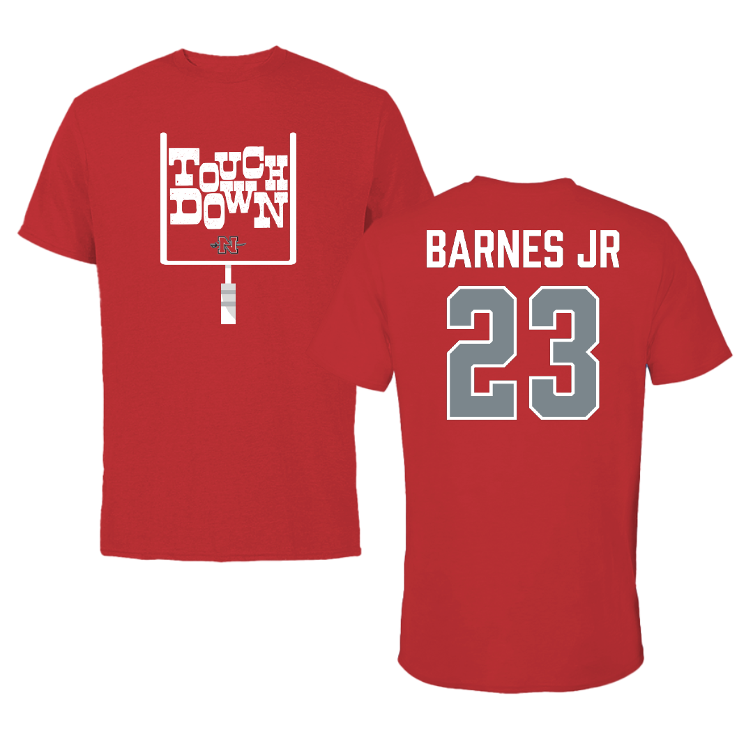 Nicholls State University Football Red Touchdown Performance Tee - #23 Jason Barnes Jr