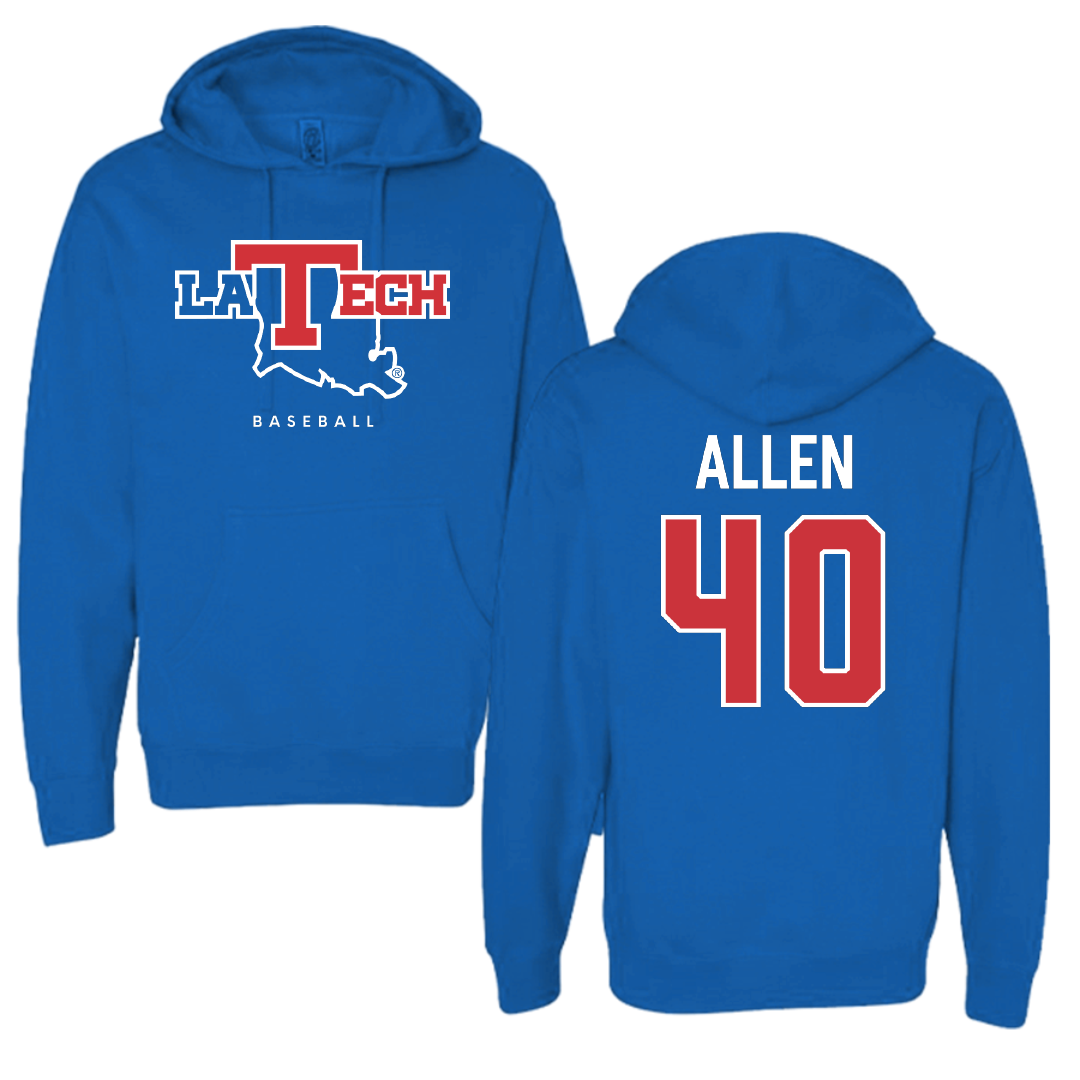 Louisiana Tech University Baseball Royal Blue Hoodie - #40 Thomas Allen