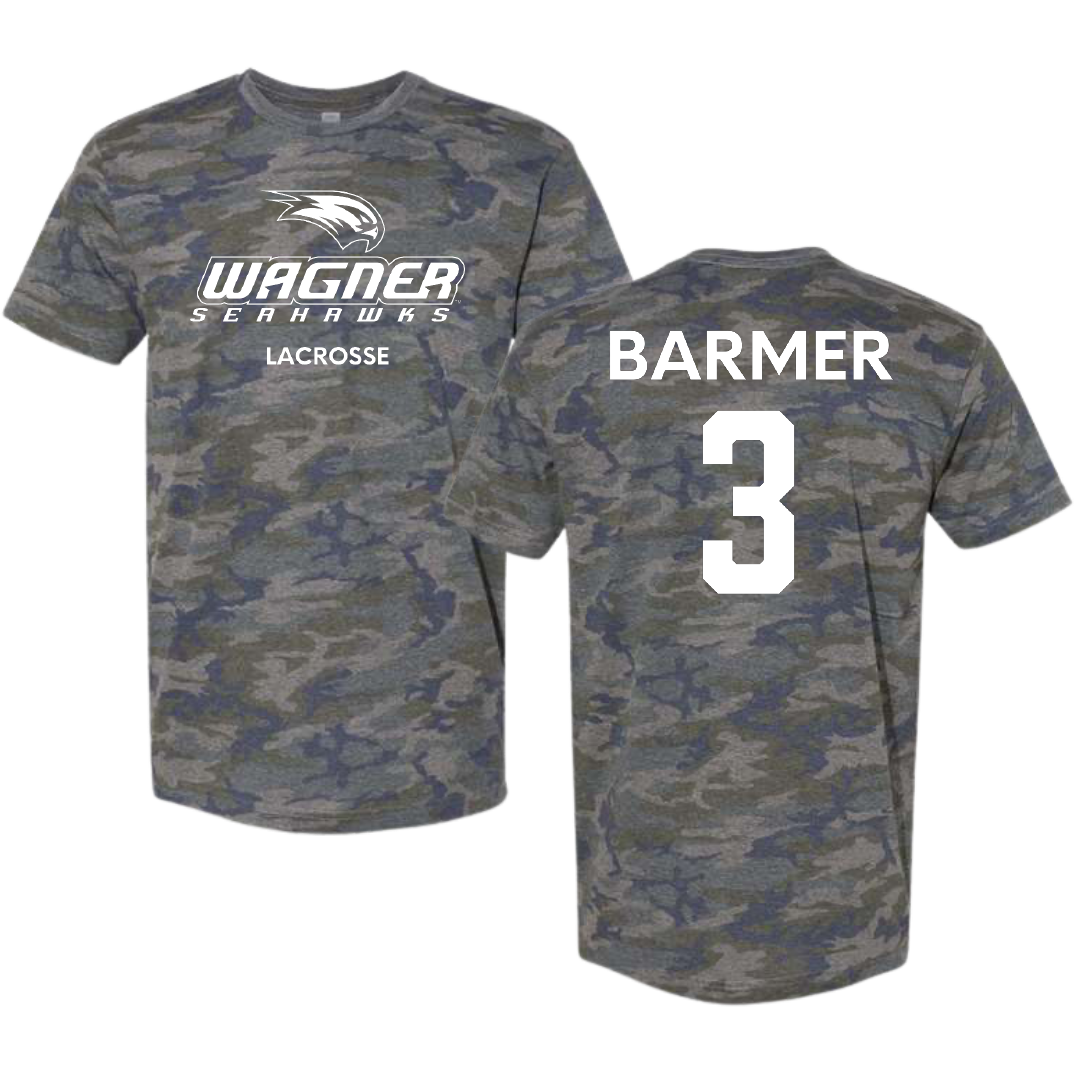 Wagner College Lacrosse (M) Vintage Camo Tee - #3 Athan Barmer