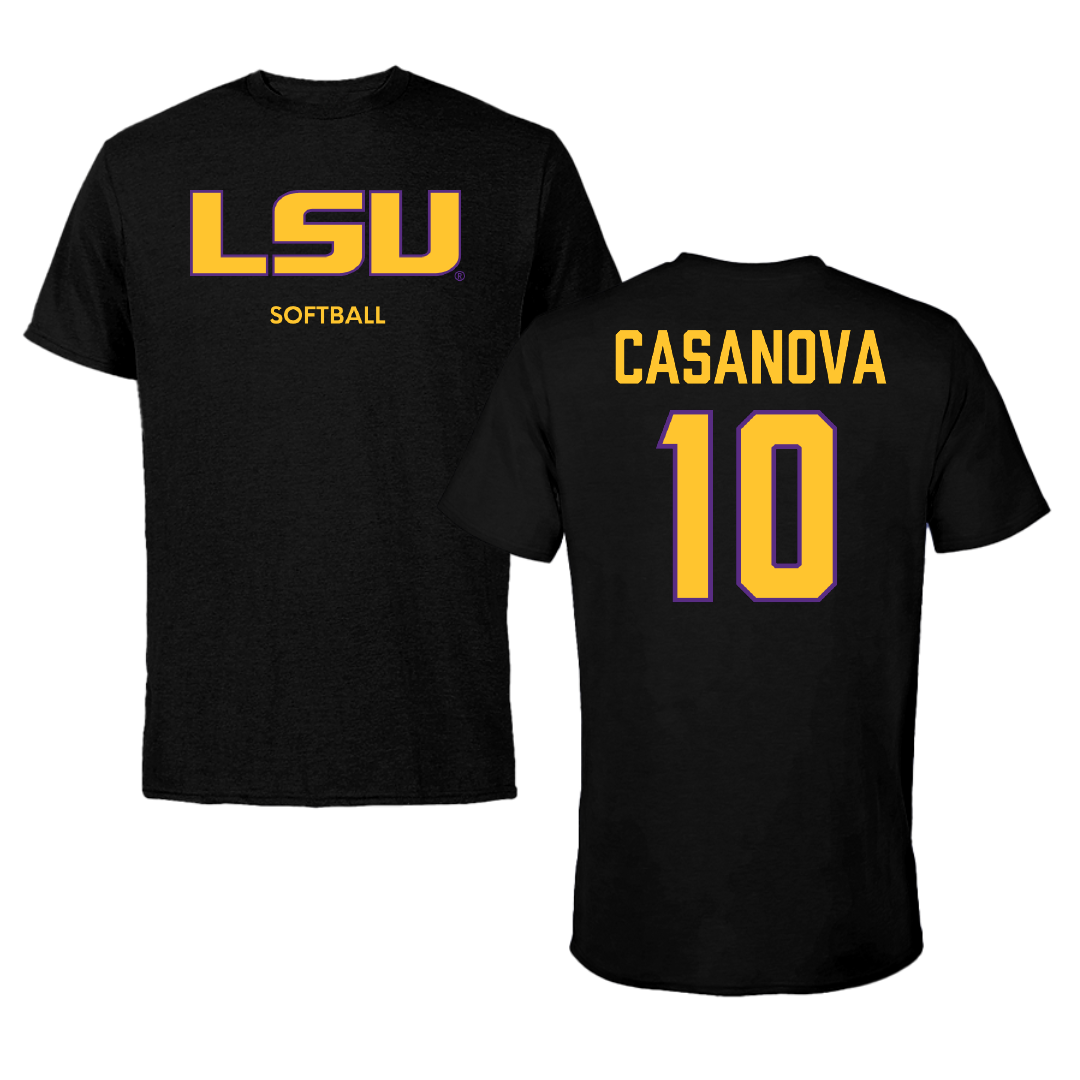 Louisiana State University Softball Black Tee - #10 Emilee Casanova