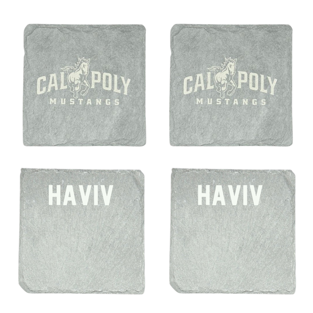Cal Poly Tennis (M) Stone Coaster (4 Pack)  - Raz Haviv