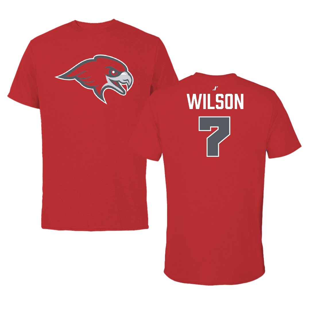 Montclair State University Football Red Tee - #7 Diante Wilson