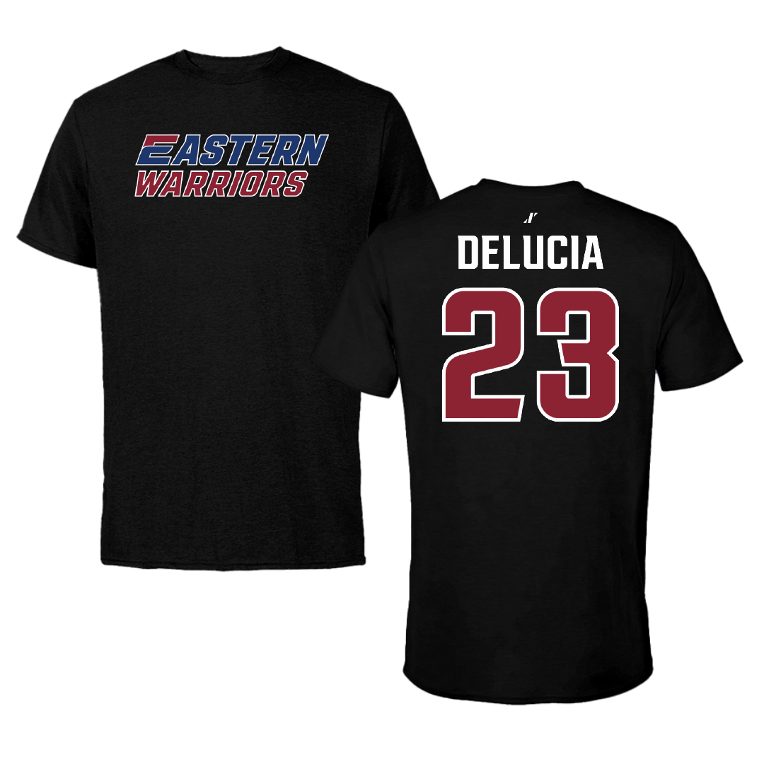 Eastern Connecticut State University Lacrosse (M) Black Performance Tee - #23 Gavin DeLucia
