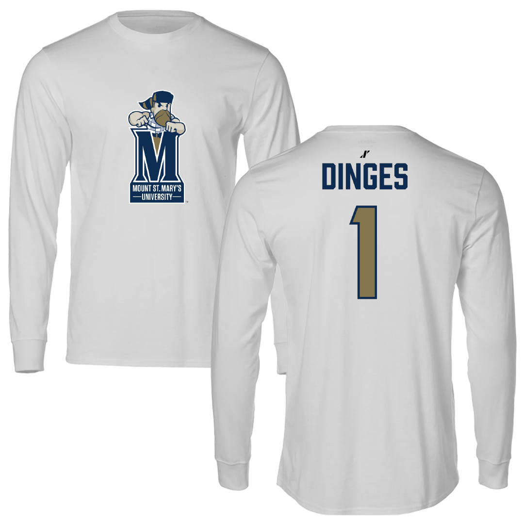 Mount St. Mary's University Softball Light Gray Performance Long Sleeve - #1 Avery Dinges