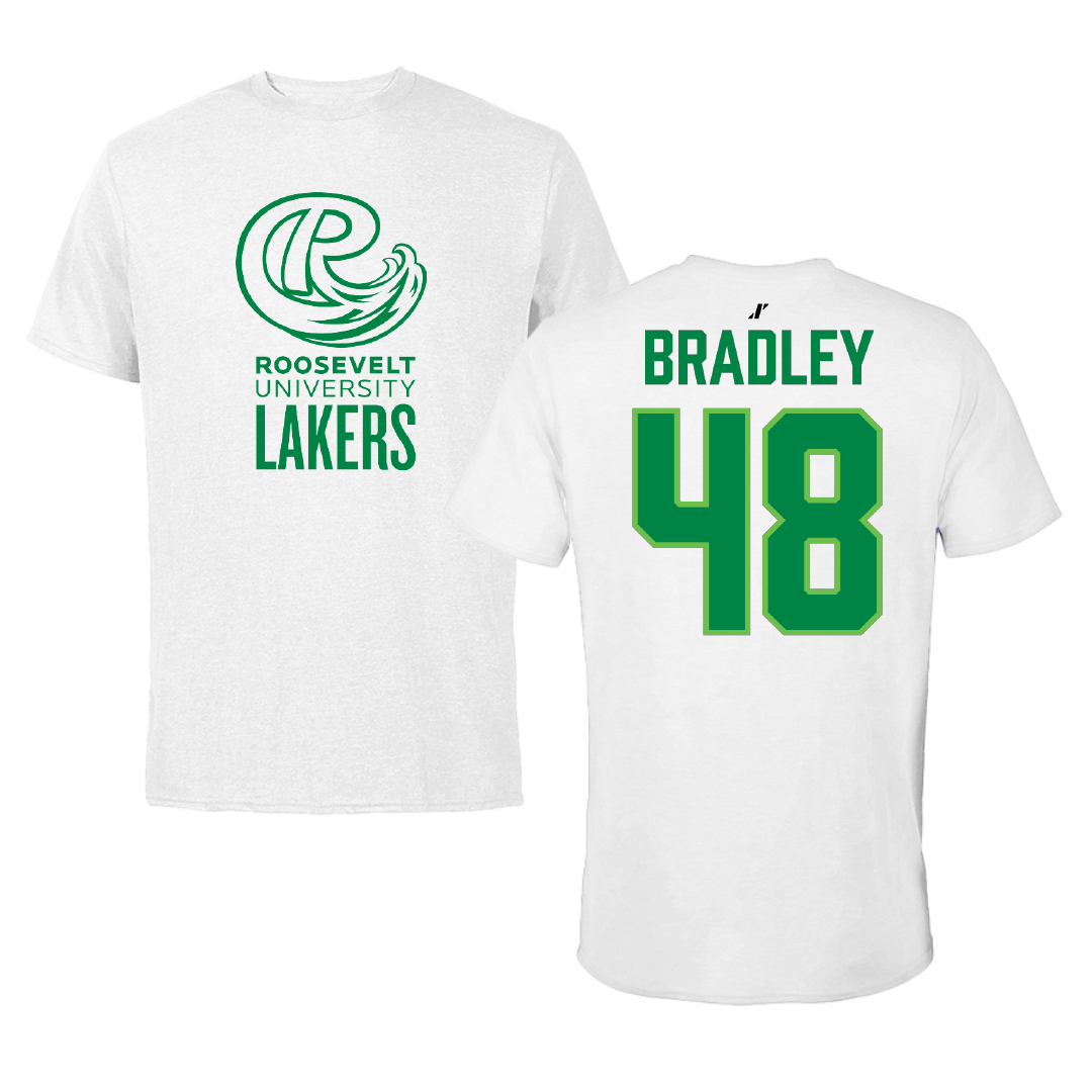 Roosevelt University Football White Tee - #48 Alex Bradley