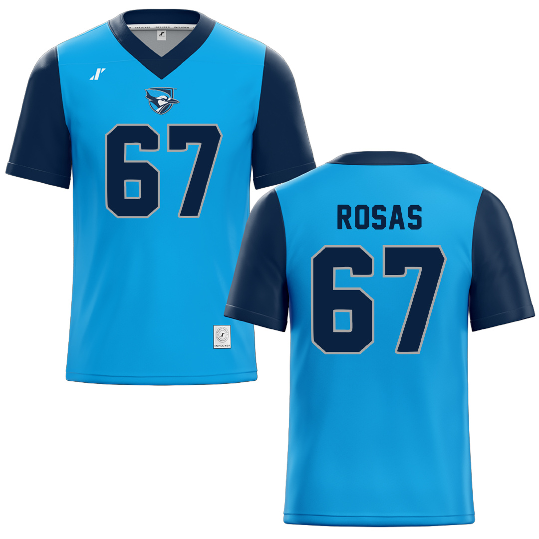 Elmhurst University Blue Football Jersey - #67 Jordan Rosas