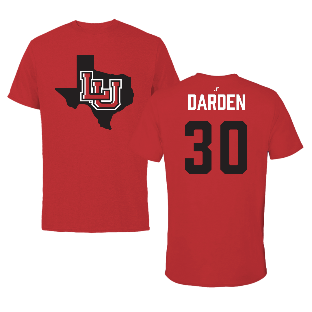 Lamar University Baseball Red State Tee - #30 Nathan Darden