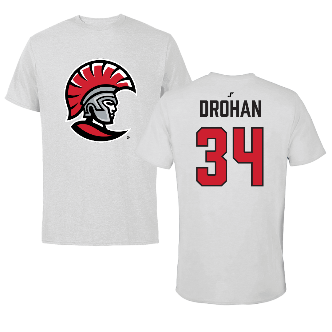 University of Tampa Baseball Light Gray Tee - #34 Cade Drohan