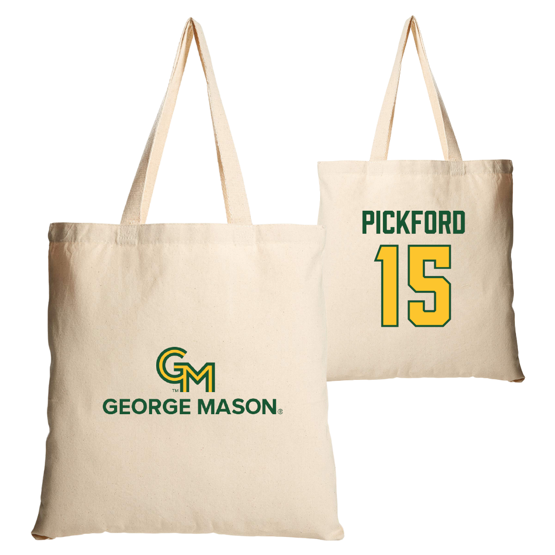 George Mason University Softball Tan Canvas Tote Bag - #15 Logan Pickford